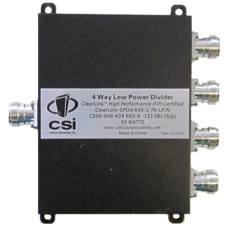 698-2700 MHz ClearLink Low PIM 4-Way Power Divider