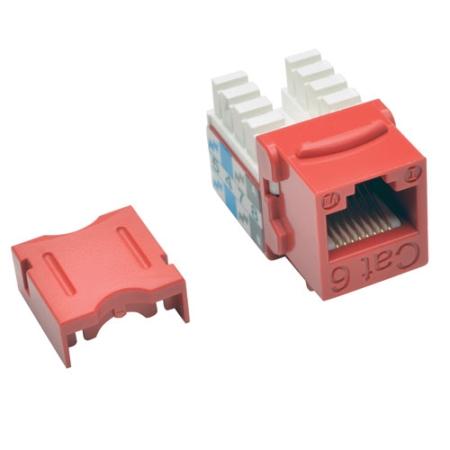 Cat6/Cat5e 110 Style Punch Down Keystone Jack Red