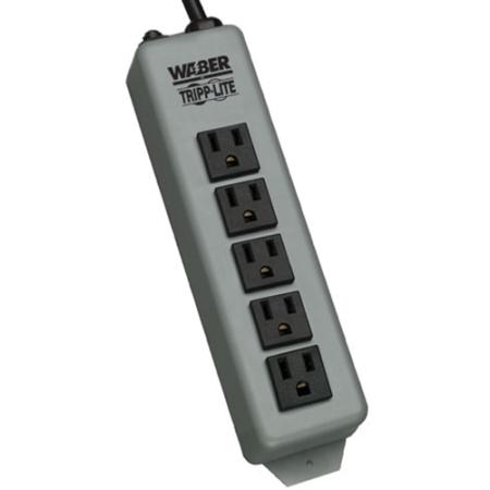 15' Waber 5-Outlet Ind Power Strip, Switchless