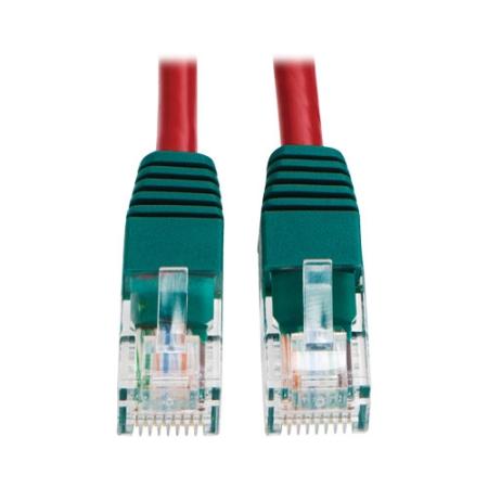 Cat5e 350MHz Crossover Patch Cord RJ45 M/M Red 10'