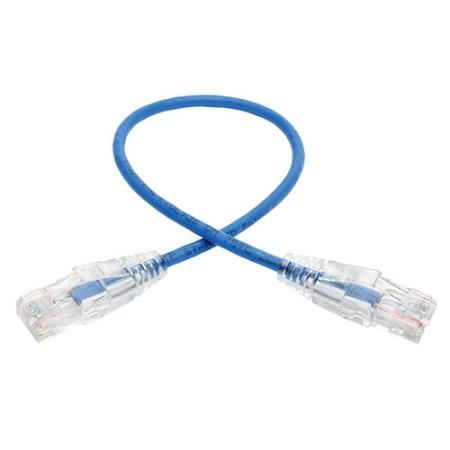 1' Cat6 Gigabit Snagless Slim UTP Assy RJ45M/M Blu