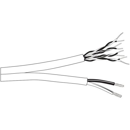 24AWG 4pr solid Shld CAT5e Plenum - 1000ft (White)