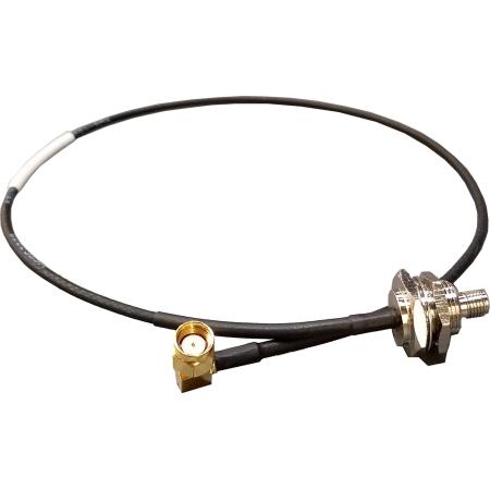1.5 ft TWS-100 Cable Assembly with RA RP SMA Male - RPSMA Female Bulkhead Connectors