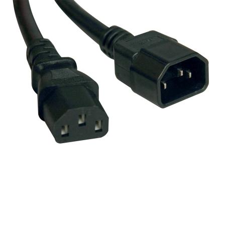 10' AC Power Cord C13 to C14, 3x14AWG 15A 100-250V