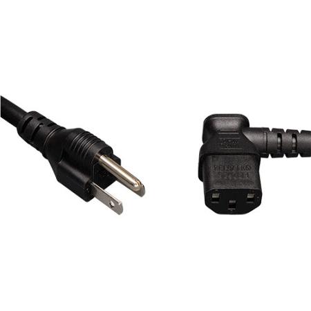 10' AC Power Cord, 5-15R to C13 Right Angle
