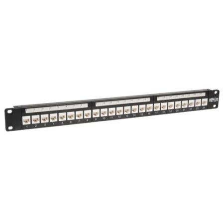 24-Port Cat6/5 Low Profile Feed-Thru Patch Panel
