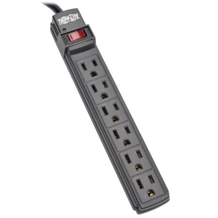 6' Power It! 6-Outlet Power Strip, Black Housing