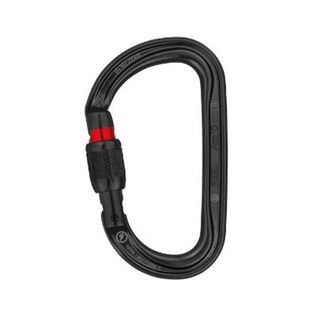 Asymmetrical aluminum carabiner with SCREW-LOCK