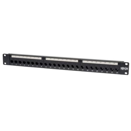 24-Port 1U Cat6/Cat5 Feedthru Patch Panel, RJ45