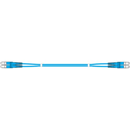 5 m MM OM4 Zip Cord HELIAX® 2 Fiber Patch Cable with DLC/UPC - DLC/UPC Connectors, Aqua
