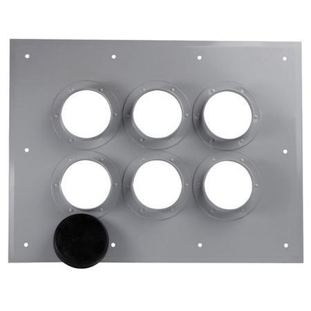 6-Port Entrance Panel with 4 in DIA Holes, Gray