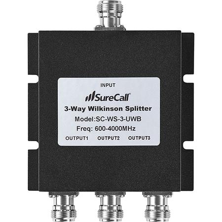 600 - 4000 MHz Three-Way UWB Splitter with N Female Connectors