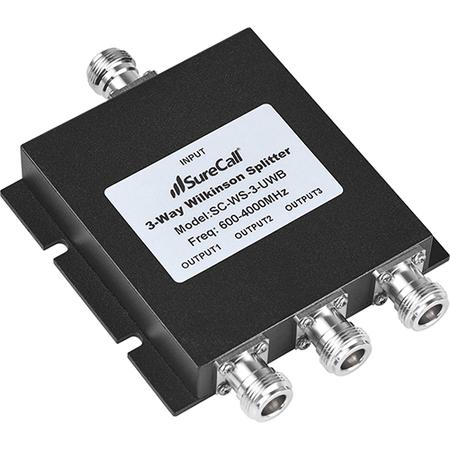 600 - 4000 MHz Three-Way UWB Splitter with N Female Connectors
