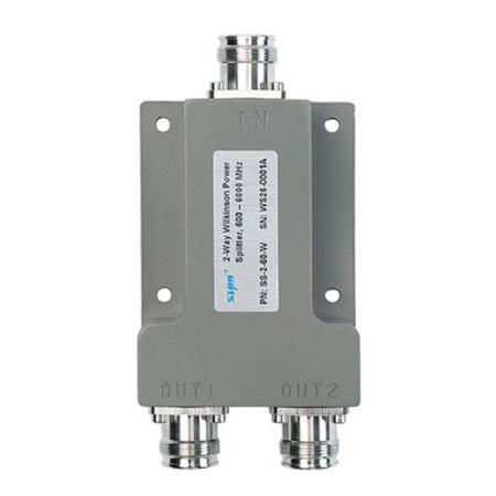 600 - 6000 MHz Two-Way Wilkinson Power Splitter with 4.3-10 Female Connectors