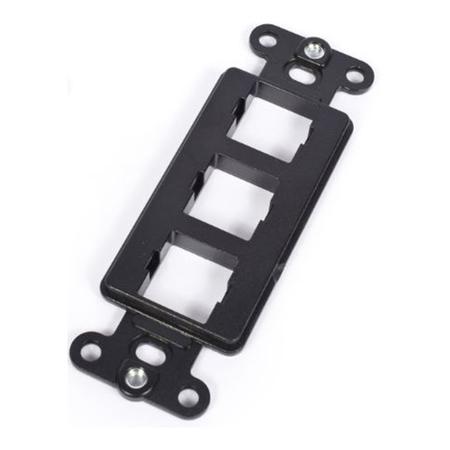 Flush Mounted Modular Mounting Frame, 3-Port in Black