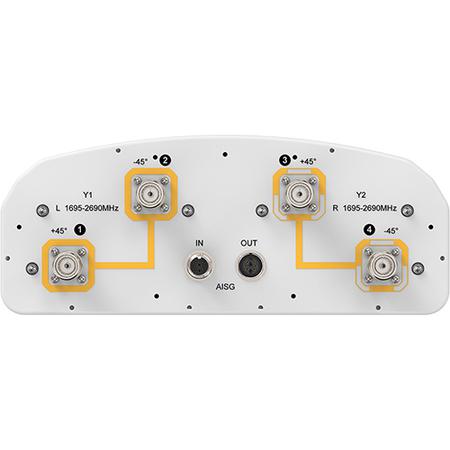 4x 1695 - 2690 MHz Outdoor Sector Antenna with 4x 4.3-10 Female Connectors