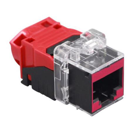 Cat 6A EL Connection Module RJ45 Keystone in Red