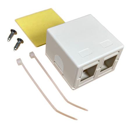 2 Port Keystone Surface Mount  Box in White