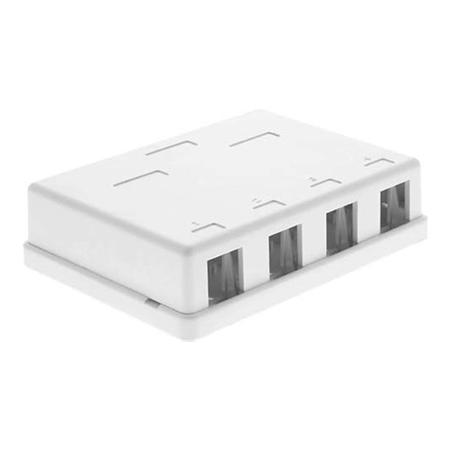 4 Port Keystone Surface Mount  Box in White