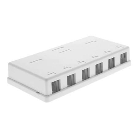 6 Port Keystone Surface Mount  Box in White