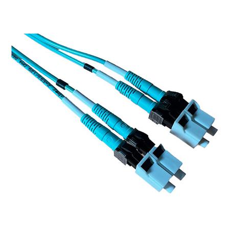 9.8 ft OM4 MM Fiber Optic Patch Cable with LCM - LCM in Aqua