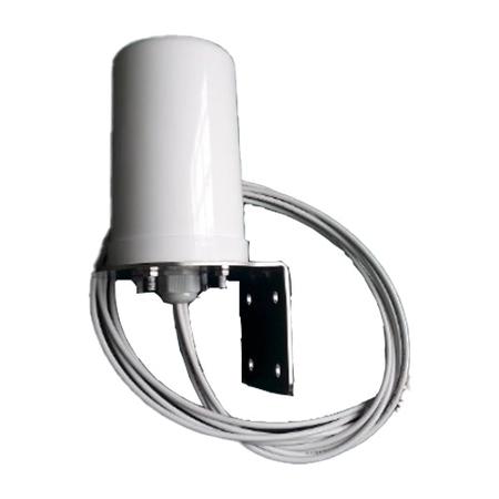 2.4/5/6 GHz 6 dBi Small Form Factor Omni Antenna with 4 N Male Connectors 