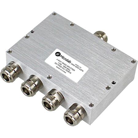 Indoor 1100 - 1650 MHz 10 W Four-Way DC Pass GNSS Splitter