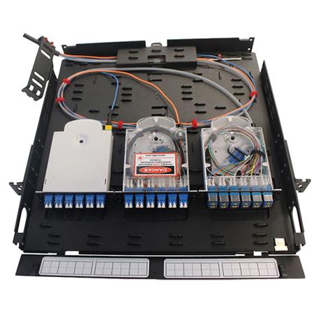 Front and Rear Sliding Tray 1RU Fiber Panel