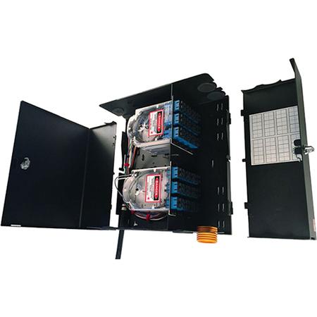 Customer Closed Dual Door Wall Mount L8 Panel in Black, Empty