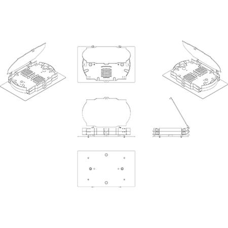 12 Position Splice Tray with Lid and Stackable Design in Beige