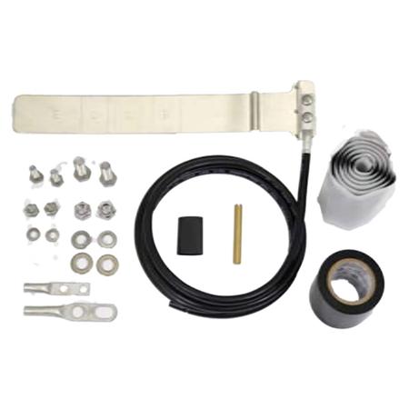Universal Grounding Kit for 3/8 - 3 in Coax Cables and Elliptical Waveguides, Copper Strap, 60 in Lead