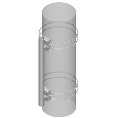 8 ft 1-Sector Heavy-Duty Chain Mount Kit with (1) 4-1/2 in OD x 63 in Plain End Pipe Included