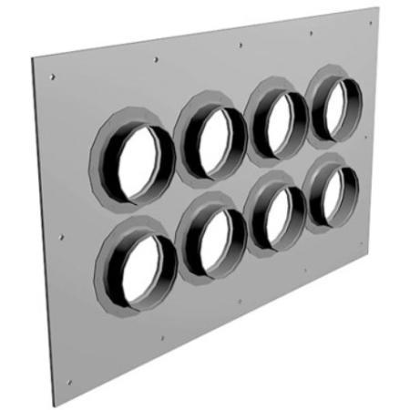 8-Port Entrance Panel with 4 in DIA Holes, Gray