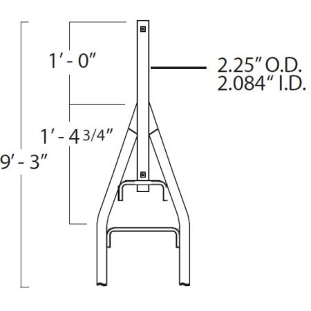 Top Section with 2.25-in OD x 1-ft Pipe for 25G