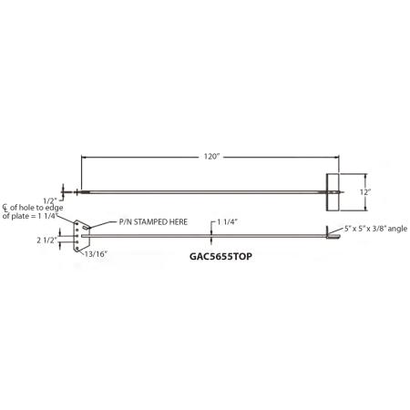 Guy anchor rod with 5-hole equalizer plate, 120" L