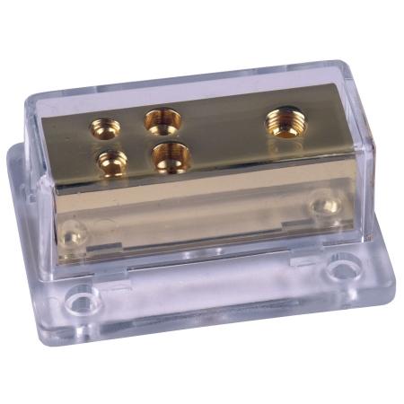 Power Distribution Block, gold with clear cover