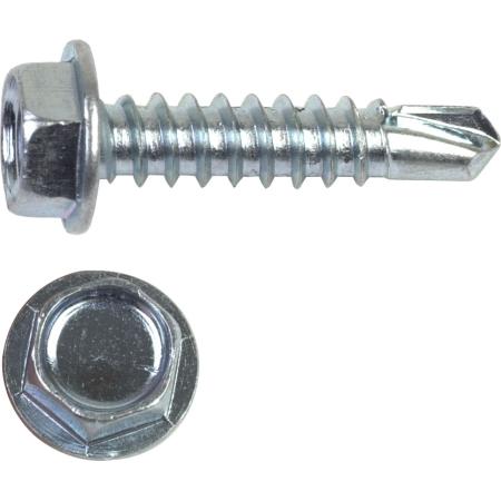 Hex washer head TEK screw #8x1/2" Zinc/1000 pack
