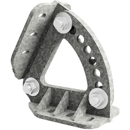 Adjustable Angle Tubing Connection, Joins (2) 2-3 in OD Round Members, 60°-120°