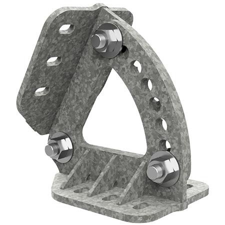 Adjustable Angle Tubing Connection, Joins (2) 3-4 in OD Round Members, 60°-120°