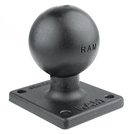RAM® Ball Adapter with 2 in x 1.7 in Rectangle Base and C-Size 1.5 in Rubber Ball