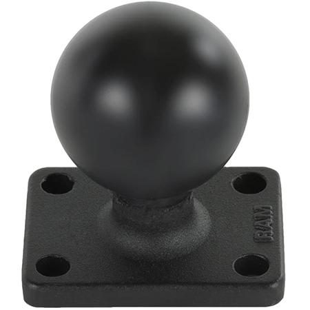 RAM® Ball Base with 4-Hole Rectangular Base and C-Size 1.5 in Rubber Ball
