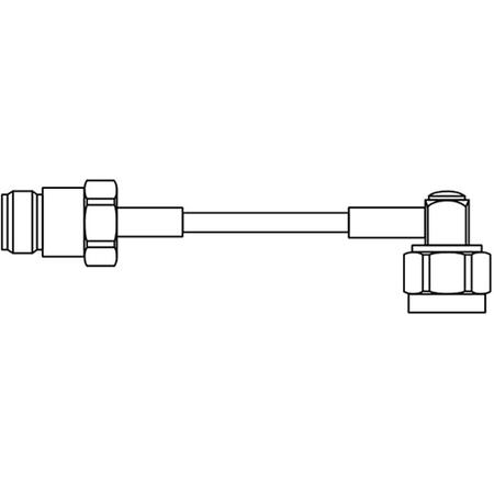 1.5 ft DC - 6 GHz Plenum Cable Assembly with N Female - RA N Male Connectors, Blue Jacket