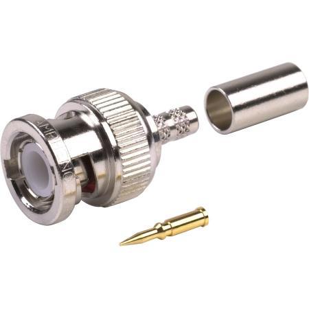 BNC Male Straight Crimp Connector for RG55, RG142, RG223, and RG400