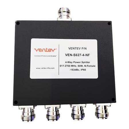 617 - 2700 MHz Broadband Wilkinson Four-Way Power Splitter with N Female Connectors