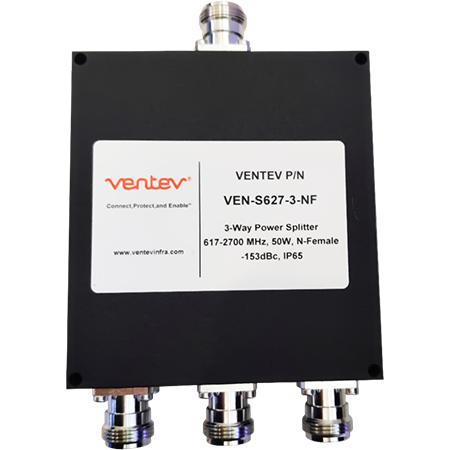 617 - 2700 MHz Broadband Wilkinson Three-Way Power Splitter with N Female Connectors