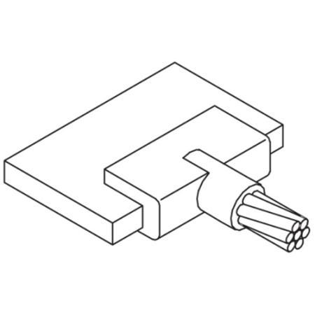 Cable to 1/4 x 1/5 in and Wider Busbar, #2 Solid Cable