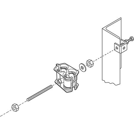 Compact 3/8 in Tapped Hole Angle Adapter, Stainless Steel