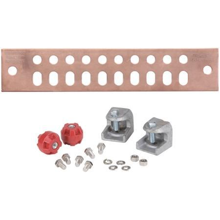 1/4 x 2 x 10 in Copper Ground Busbar