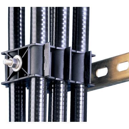 Double Click-On Hanger for 1/2 in Coax Cable, Black, 10 Pack