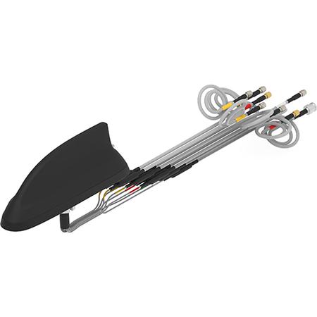 FP40 8-Port Multiband Vehicular Shark Fin Antenna with Whip Port, BNC Male